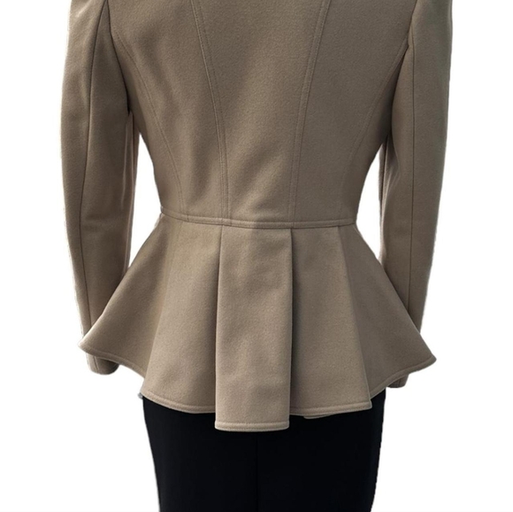 TED BAKER BEIGE / TAN  WOOL & CASHMERE BLEND SHORT COAT - Picture 14 of 16